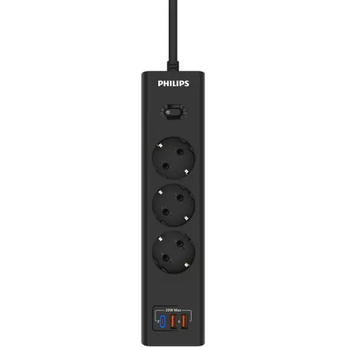 Сетевой фильтр Philips CHP4336BB/51 3м (3 розетки) черный (коробка)