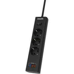 Сетевой фильтр Philips CHP4336BB/51 3м (3 розетки) черный (коробка)