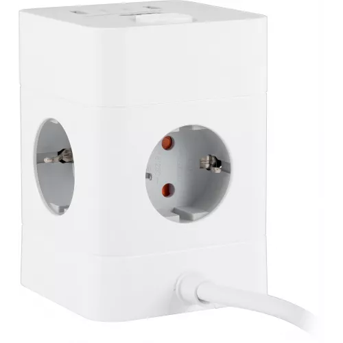 Сетевой удлинитель Buro BU-PTE4.1UC-W 1.5м (4 розетки) белый (коробка)