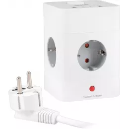 Сетевой удлинитель Buro BU-PTE4.1UC-W 1.5м (4 розетки) белый (коробка)