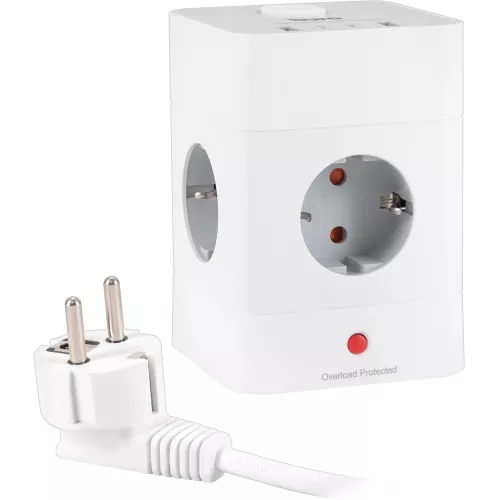 Сетевой удлинитель Buro BU-PTE4.1UC-W 1.5м (4 розетки) белый (коробка)