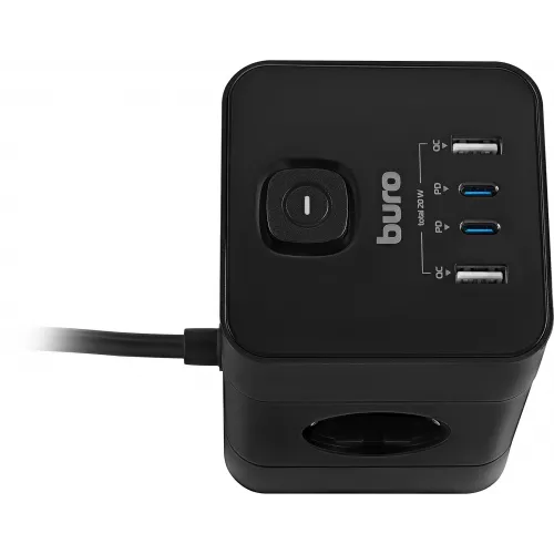 Сетевой удлинитель Buro BU-PTE4.1UC-Plus-B 1.5м (4 розетки) черный (коробка)