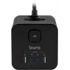Сетевой удлинитель Buro BU-PTE4.1UC-Plus-B 1.5м (4 розетки) черный (коробка)