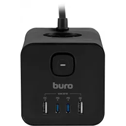 Сетевой удлинитель Buro BU-PTE4.1UC-Plus-B 1.5м (4 розетки) черный (коробка)