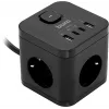 Сетевой удлинитель Buro BU-PC3.1UС-Plus-B 1.5м (3 розетки) черный (коробка)