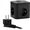 Сетевой удлинитель Buro BU-PC3.1UС-Plus-B 1.5м (3 розетки) черный (коробка)
