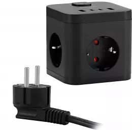 Сетевой удлинитель Buro BU-PC3.1UС-Plus-B 1.5м (3 розетки) черный (коробка)