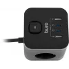Сетевой удлинитель Buro BU-PC3.1UС-Plus-B 1.5м (3 розетки) черный (коробка)