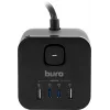 Сетевой удлинитель Buro BU-PC3.1UС-Plus-B 1.5м (3 розетки) черный (коробка)