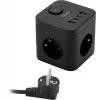 Сетевой удлинитель Buro BU-PC3.1UС-Plus-B 1.5м (3 розетки) черный (коробка)