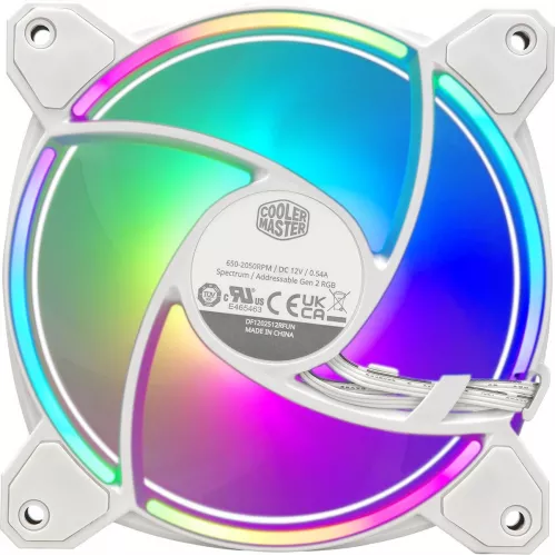 Вентилятор для корпуса Cooler Master MasterFan MF120 Halo2 ARGB 120х120x25 белый 4-pin 27дБ (MFL-B2DW-21NP2-R2) Ret