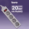 Сетевой фильтр Buro 400SL-5-G 5м (4 розетки) серый (пакет ПЭ)
