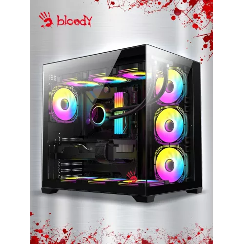 Корпус Bloody CC-122 черный без БП ATX 10x120mm 1xUSB2.0 1xUSB3.0 audio