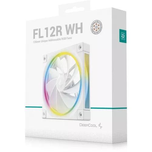 Вентилятор для корпуса Deepcool FL12R Wh Reverse ARGB 120х120x25 белый 4-pin 33.9дБ (R-FL12R-WHAPN1-G) Ret