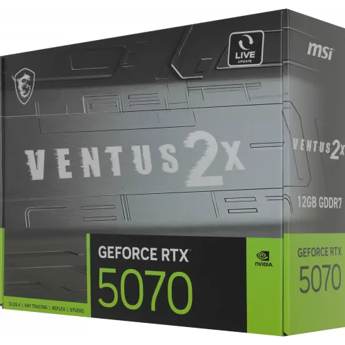 Видеокарта MSI PCI-E 5.0 RTX 5070 12G VENTUS 2X NVIDIA GeForce RTX 5070 12Gb 192bit GDDR7 2512/28000 HDMIx1 DPx3 HDCP Ret