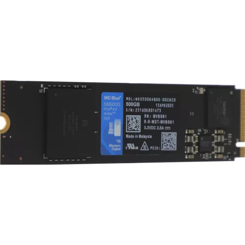 Накопитель SSD WD PCIe 4.0 x4 500GB WDS500G4B0E SN5000 Blue M.2 2280