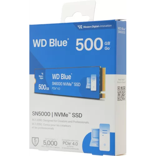 Накопитель SSD WD PCIe 4.0 x4 500GB WDS500G4B0E SN5000 Blue M.2 2280