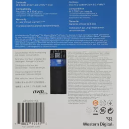 Накопитель SSD WD PCIe 4.0 x4 500GB WDS500G4B0E SN5000 Blue M.2 2280