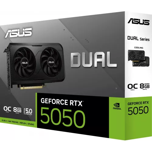 Видеокарта Asus PCI-E 5.0 DUAL-RTX5050-O8G NVIDIA GeForce RTX 5050 8Gb 128bit GDDR6 2647/20000 HDMIx1 DPx3 HDCP Ret