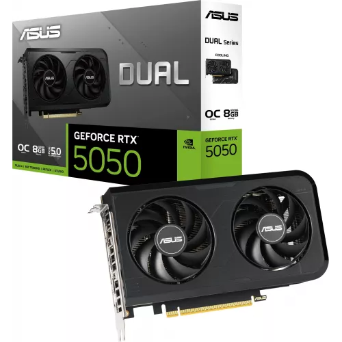 Видеокарта Asus PCI-E 5.0 DUAL-RTX5050-O8G NVIDIA GeForce RTX 5050 8Gb 128bit GDDR6 2647/20000 HDMIx1 DPx3 HDCP Ret