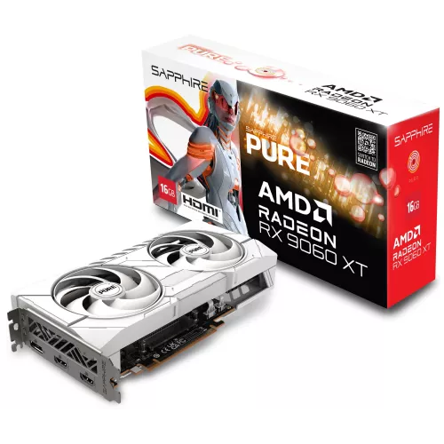 Видеокарта Sapphire PCI-E 5.0 11350-02-20G PURE AMD RADEON RX 9060 XT GAMING OC 16GB DUAL AMD Radeon RX 9060XT 16Gb 128bit GDDR6 2700/20000 HDMIx2 DPx1 HDCP Ret