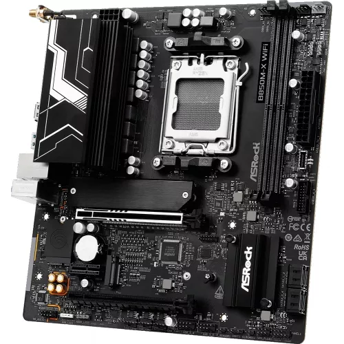 Материнская плата Asrock B850M-X WIFI R2.0 Socket AM5 AMD B850 2xDDR5 mATX AC`97 8ch(7.1) 2.5Gg RAID+HDMI+DP
