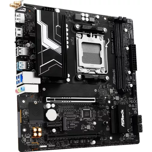 Материнская плата Asrock B850M-X WIFI R2.0 Socket AM5 AMD B850 2xDDR5 mATX AC`97 8ch(7.1) 2.5Gg RAID+HDMI+DP