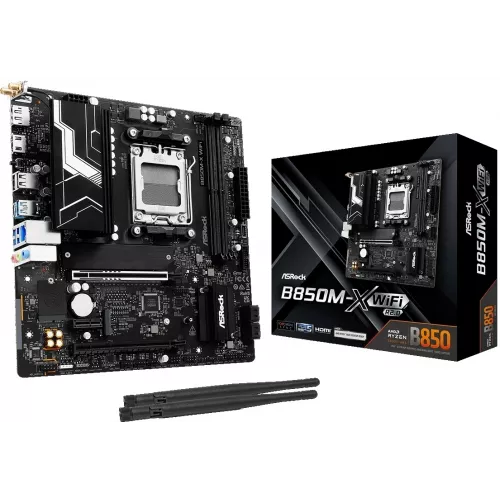 Материнская плата Asrock B850M-X WIFI R2.0 Socket AM5 AMD B850 2xDDR5 mATX AC`97 8ch(7.1) 2.5Gg RAID+HDMI+DP