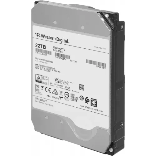 Жесткий диск WD SATA-III 22TB 0F48159 WUH722222ALE604 Server Ultrastar DC HC570 512E (7200rpm) 512Mb 3.5"