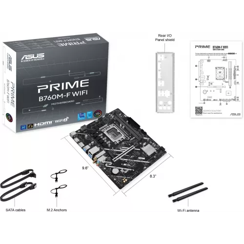 Материнская плата Asus PRIME B760M-F WIFI Soc-1700 Intel B760 2xDDR5 mATX AC`97 8ch(7.1) GbLAN RAID+HDMI+DP