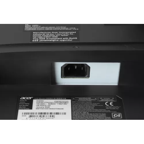 Монитор Acer 27" Nitro XV270UX1bmiiprx черный IPS LED 16:9 HDMI M/M матовая HAS Piv 1000:1 250cd 178гр/178гр 2560x1440 200Hz FreeSync Premium DP 2K 5.03кг