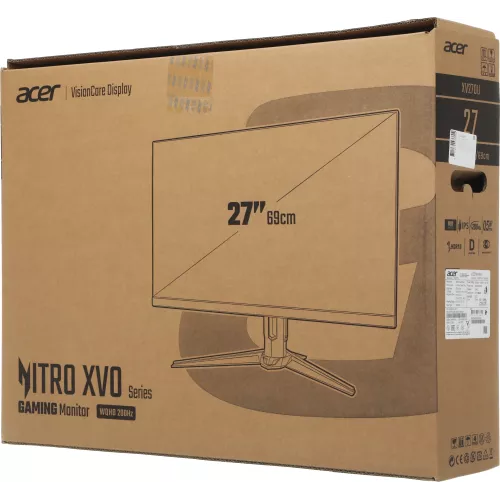 Монитор Acer 27" Nitro XV270UX1bmiiprx черный IPS LED 16:9 HDMI M/M матовая HAS Piv 1000:1 250cd 178гр/178гр 2560x1440 200Hz FreeSync Premium DP 2K 5.03кг