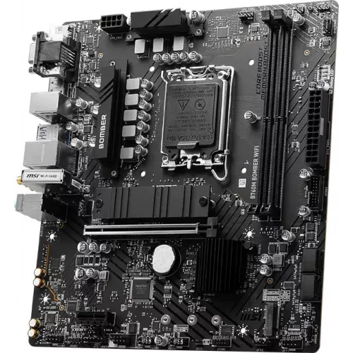 Материнская плата MSI B760M BOMBER WIFI Soc-1700 Intel B760 2xDDR5 mATX AC`97 8ch(7.1) 2.5Gg+VGA+HDMI+DP