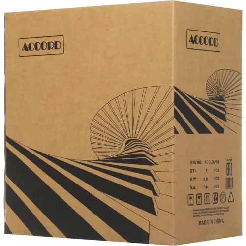 Корпус Accord ACC-ZA11B черный без БП ATX 10x120mm 1xUSB2.0 2xUSB3.0 audio bott PSU