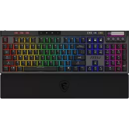 Клавиатура MSI STRIKE Pro W Silent механическая серый/черный USB беспроводная BT/Radio Multimedia for gamer LED (подставка для запястий) (S11-43RU210-CLA) кабель 2м