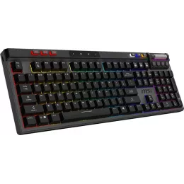 Клавиатура MSI STRIKE Pro W Silent механическая серый/черный USB беспроводная BT/Radio Multimedia for gamer LED (подставка для запястий) (S11-43RU210-CLA) кабель 2м