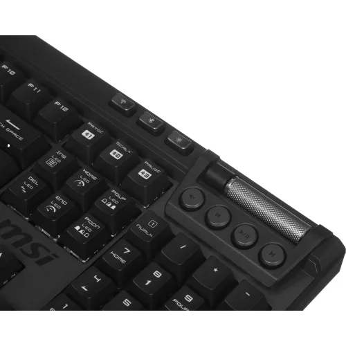 Клавиатура MSI STRIKE Pro W Silent механическая серый/черный USB беспроводная BT/Radio Multimedia for gamer LED (подставка для запястий) (S11-43RU210-CLA) кабель 2м