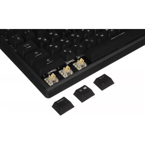 Клавиатура MSI STRIKE Pro W Silent механическая серый/черный USB беспроводная BT/Radio Multimedia for gamer LED (подставка для запястий) (S11-43RU210-CLA) кабель 2м