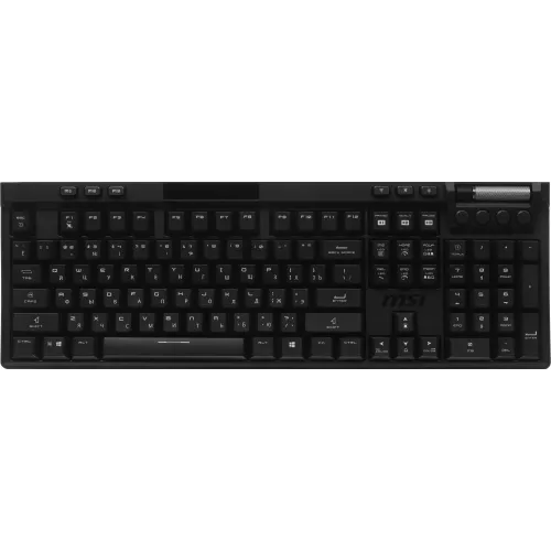Клавиатура MSI STRIKE Pro W Silent механическая серый/черный USB беспроводная BT/Radio Multimedia for gamer LED (подставка для запястий) (S11-43RU210-CLA) кабель 2м
