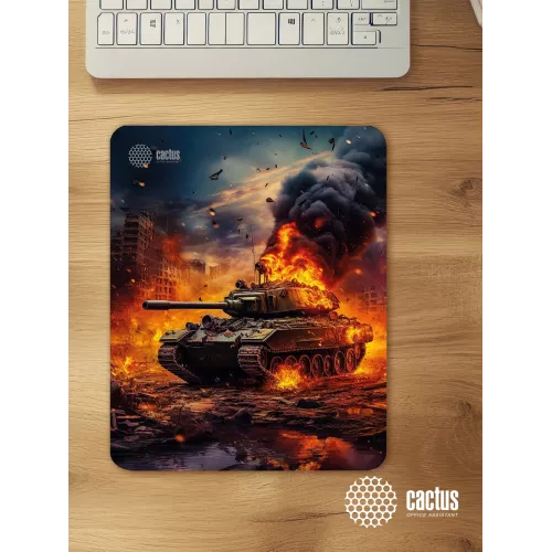 Коврик для мыши Cactus Burning tank рисунок 300x250x3мм (CS-MPC-D04M)