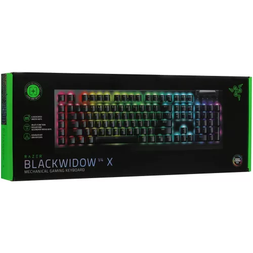 Клавиатура Razer BlackWidow V4 Green Switch механическая черный USB Multimedia for gamer LED (RZ03-04700800-R3R1) кабель 2м