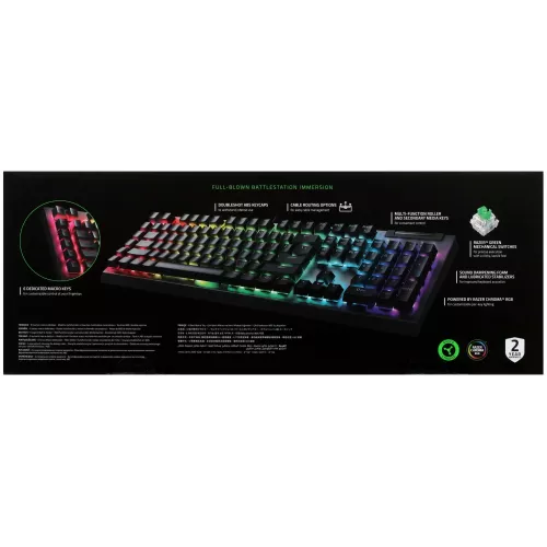 Клавиатура Razer BlackWidow V4 Green Switch механическая черный USB Multimedia for gamer LED (RZ03-04700800-R3R1) кабель 2м