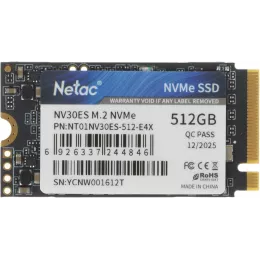 Накопитель SSD Netac PCIe 3.0 x4 512GB NT01NV30ES-512-E4X NV30ES M.2 2242