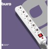 Сетевой фильтр Buro 600SH-16-1.8-W 1.8м (6 розеток) белый (коробка)