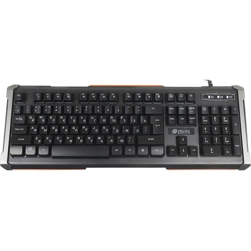 Клавиатура Оклик 717G BLACK DEATH черный/оранжевый USB Multimedia for gamer LED (476395) кабель 1.5м