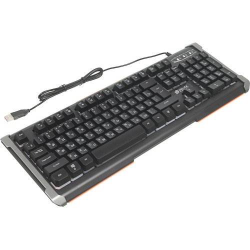Клавиатура Оклик 717G BLACK DEATH черный/оранжевый USB Multimedia for gamer LED (476395) кабель 1.5м