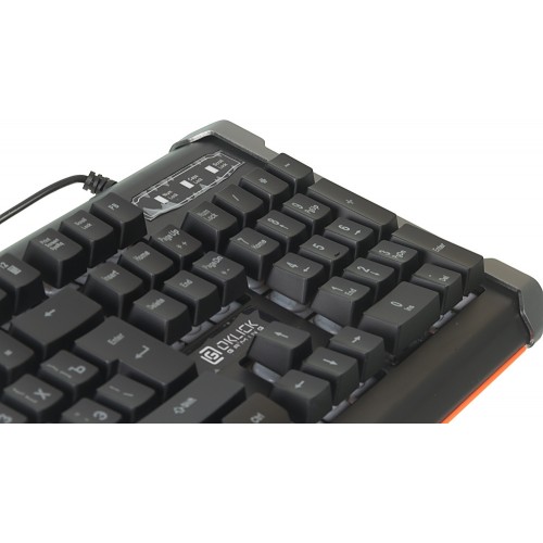 Клавиатура Оклик 717G BLACK DEATH черный/оранжевый USB Multimedia for gamer LED (476395) кабель 1.5м