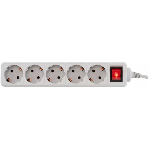 Сетевой фильтр PC Pet AP01006-1.8-G 1.8м (5 розеток) серый (пакет ПЭ)