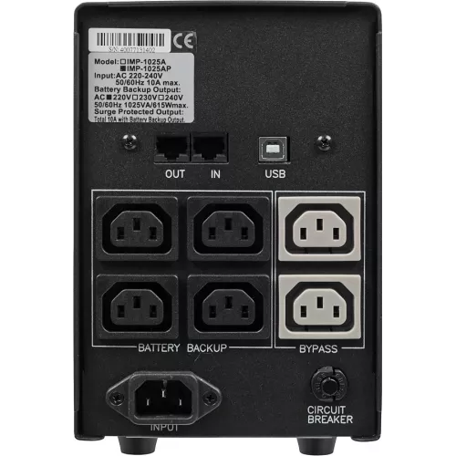 Источник бесперебойного питания Powercom Imperial IMP-1025AP 615Вт 1025ВА черный