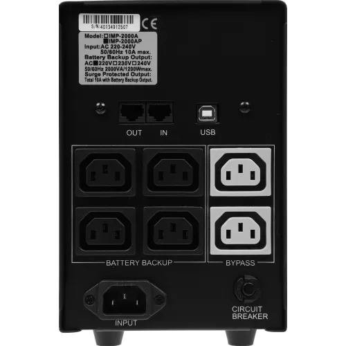 Источник бесперебойного питания Powercom Imperial IMP-2000AP 1200Вт 2000ВА черный
